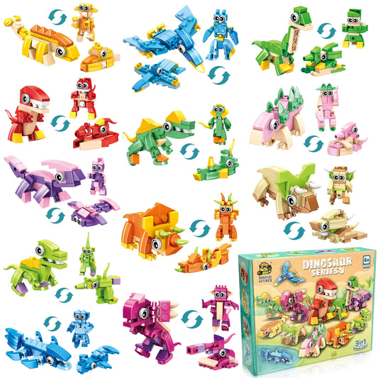 LINAYE dinosaur blocks pack displayed as party favors for kids