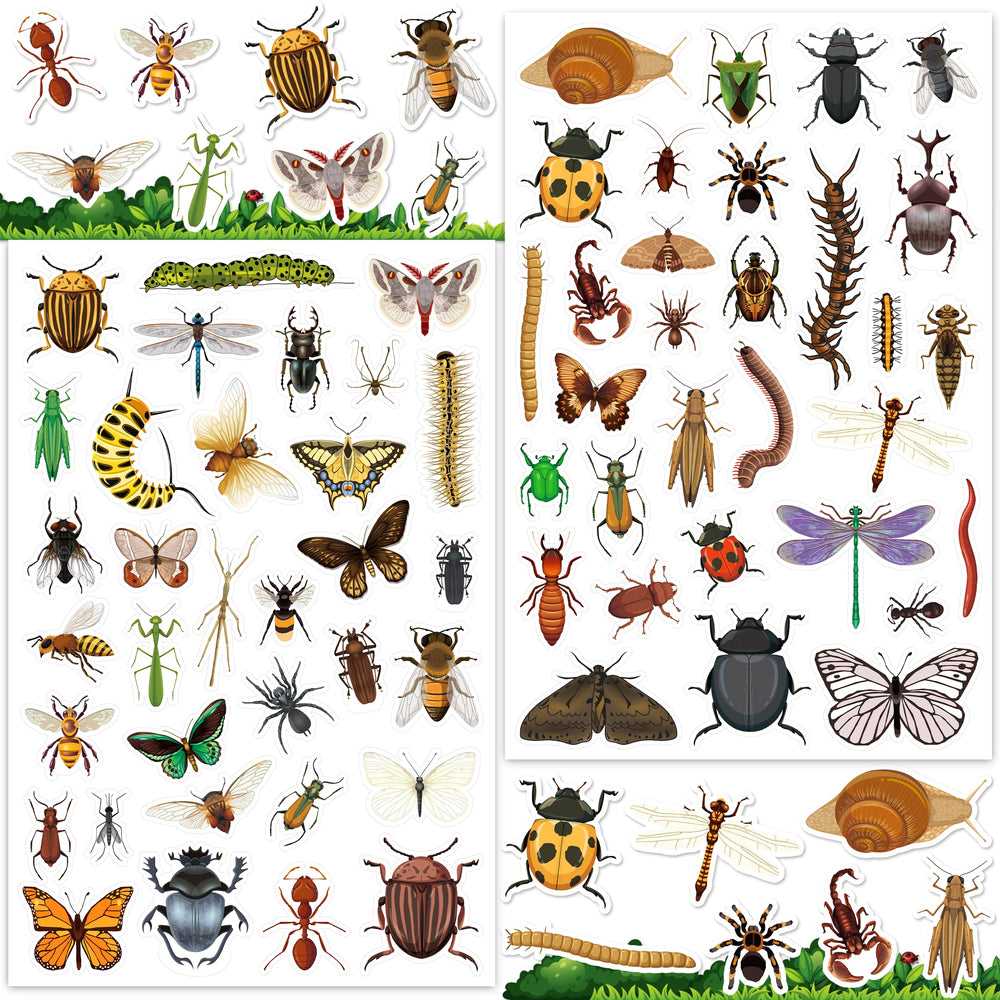 LINAYE insect stickers bulk front view, versatile for crafts