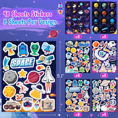 LINAYE 48 sheets outer-space designs for party favors and invitations