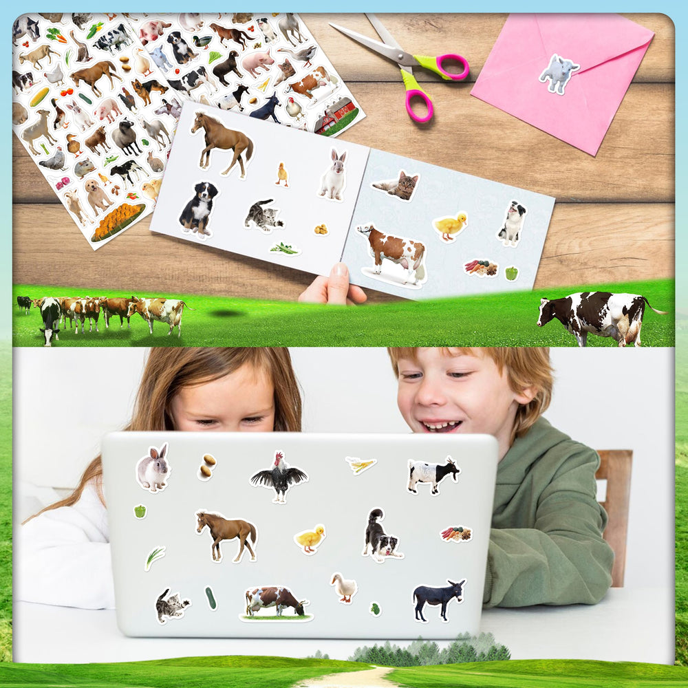 LINAYE farm stickers personalize school supplies and notebooks.