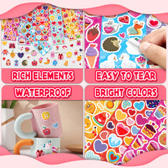 LINAYE Valentines stickers for cards and envelopes easy to peel and reuse