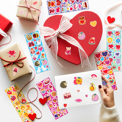 LINAYE Valentines stickers fruits and desserts colorful shapes for gifts and scrapbooks