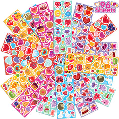LINAYE Valentines stickers for kids bulk with diverse designs for DIY cards and crafts