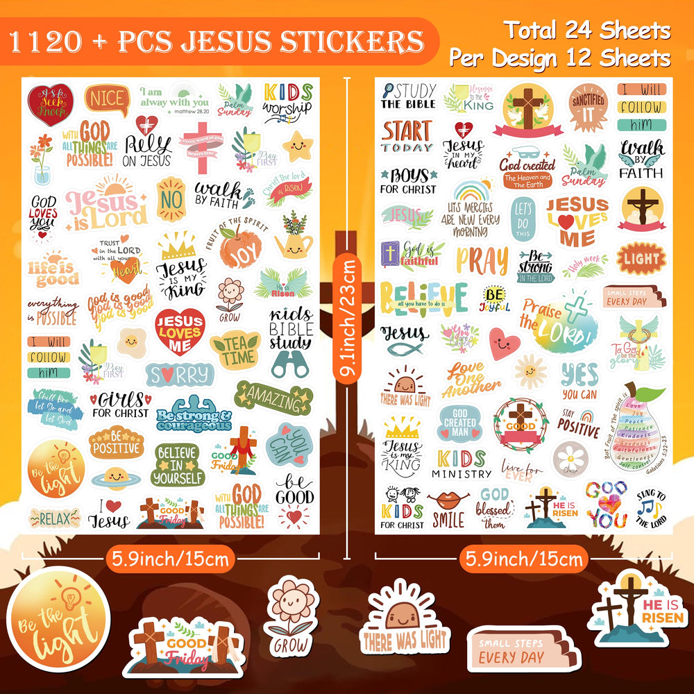 LINAYE Waterproof Christian stickers for kids endure daily use on notebooks and belongings.
