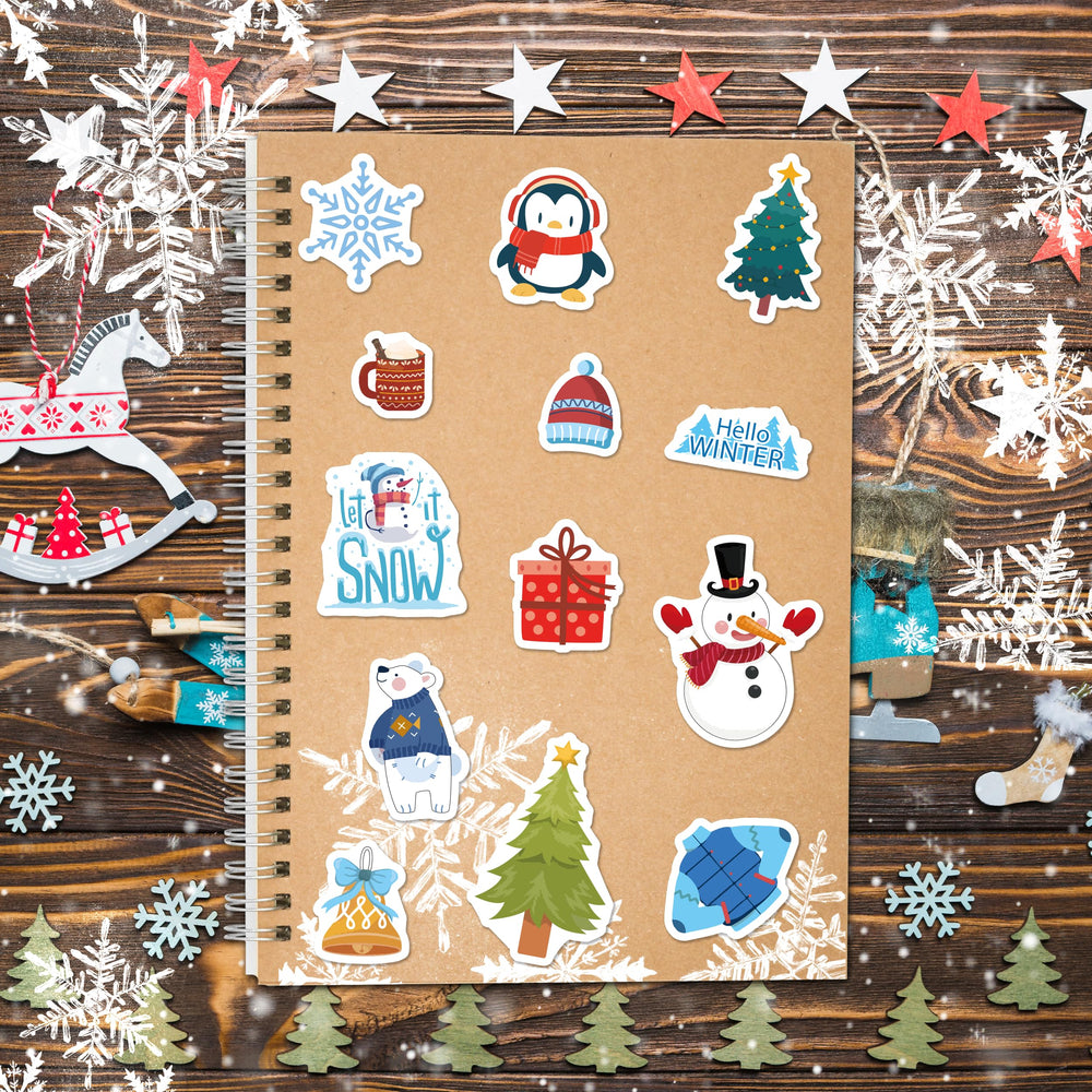 LINAYE winter stickers Christmas trees enhance gift tags and seasonal stationery
