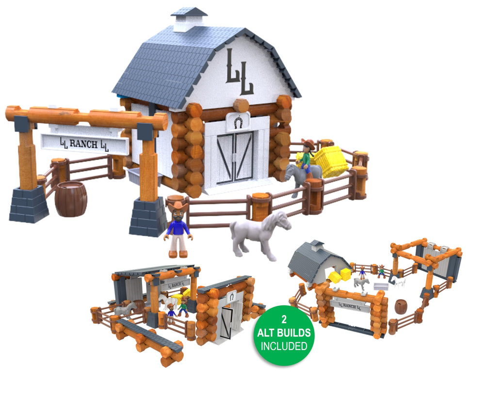 Lincoln Logs Big Sky Ranch assembly shows hands-on creativity with real wood pieces