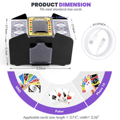 Lineba Card Shuffler with USB power cord enables versatile on-site use