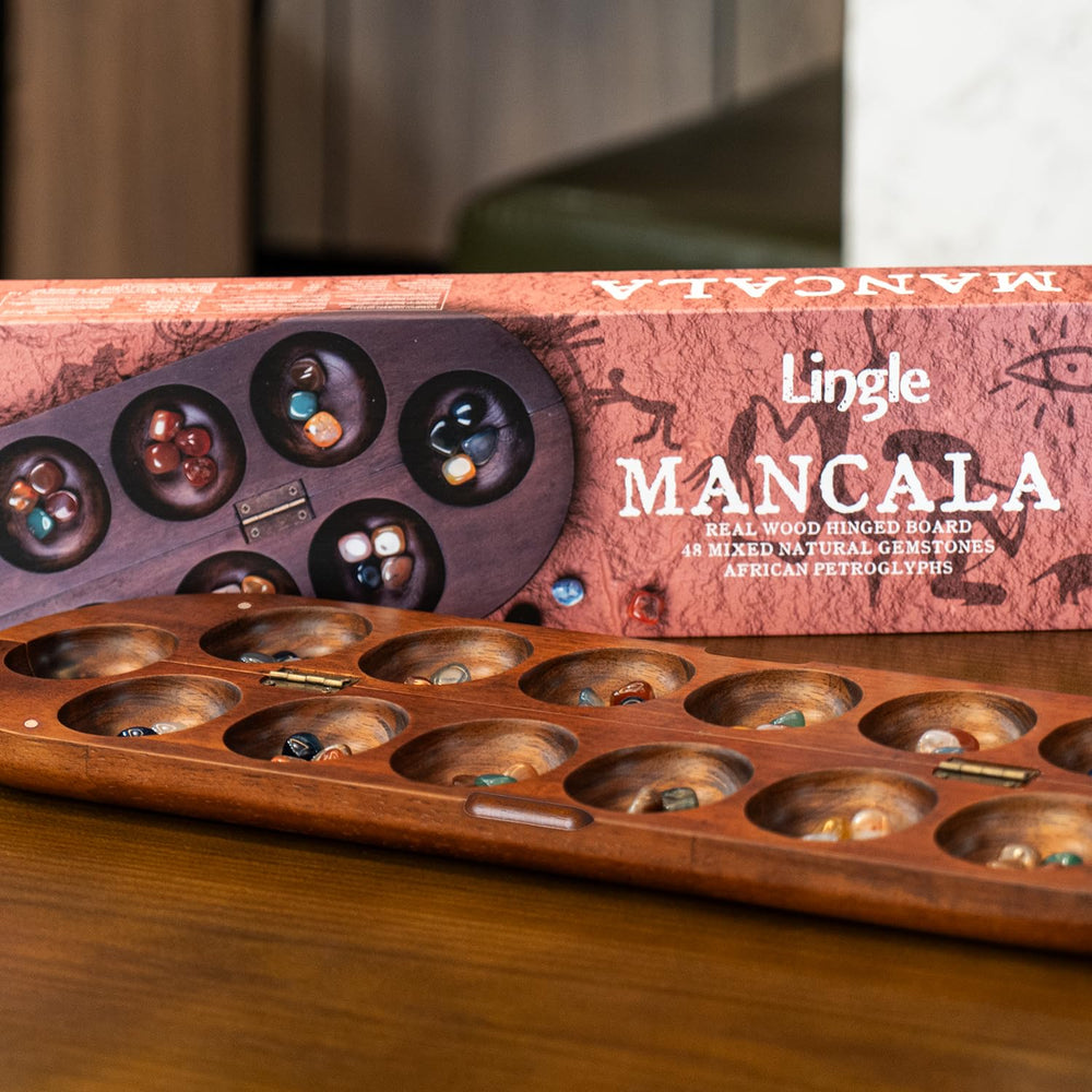 Family game night using the Lingle Mancala set.