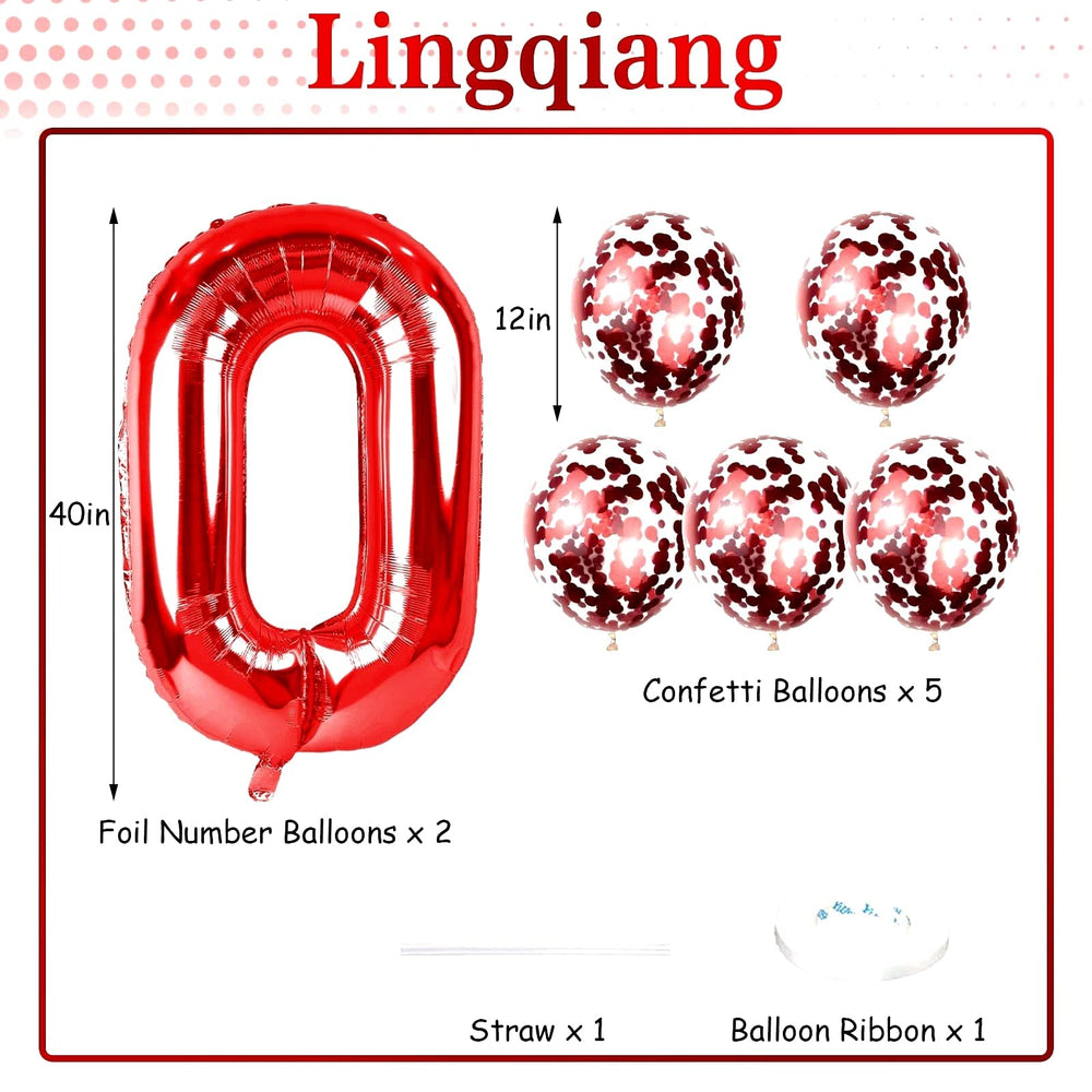 Lingqiang 12-inch red confetti balloons add festive texture to celebrations.