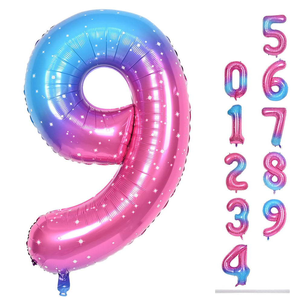 Lingqiang 40-inch beige gradient number 9 balloon, ideal for milestone birthdays and stylish backdrops.