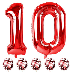Lingqiang 40-inch number foil balloon for eye-catching 10 at birthday parties.