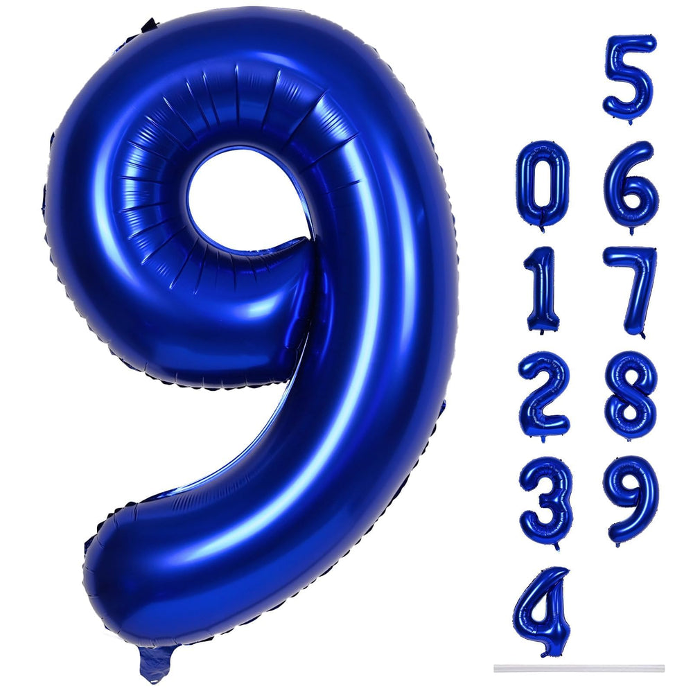 Lingqiang 40 inch navy blue number 9 foil balloon ideal for birthday backdrops.