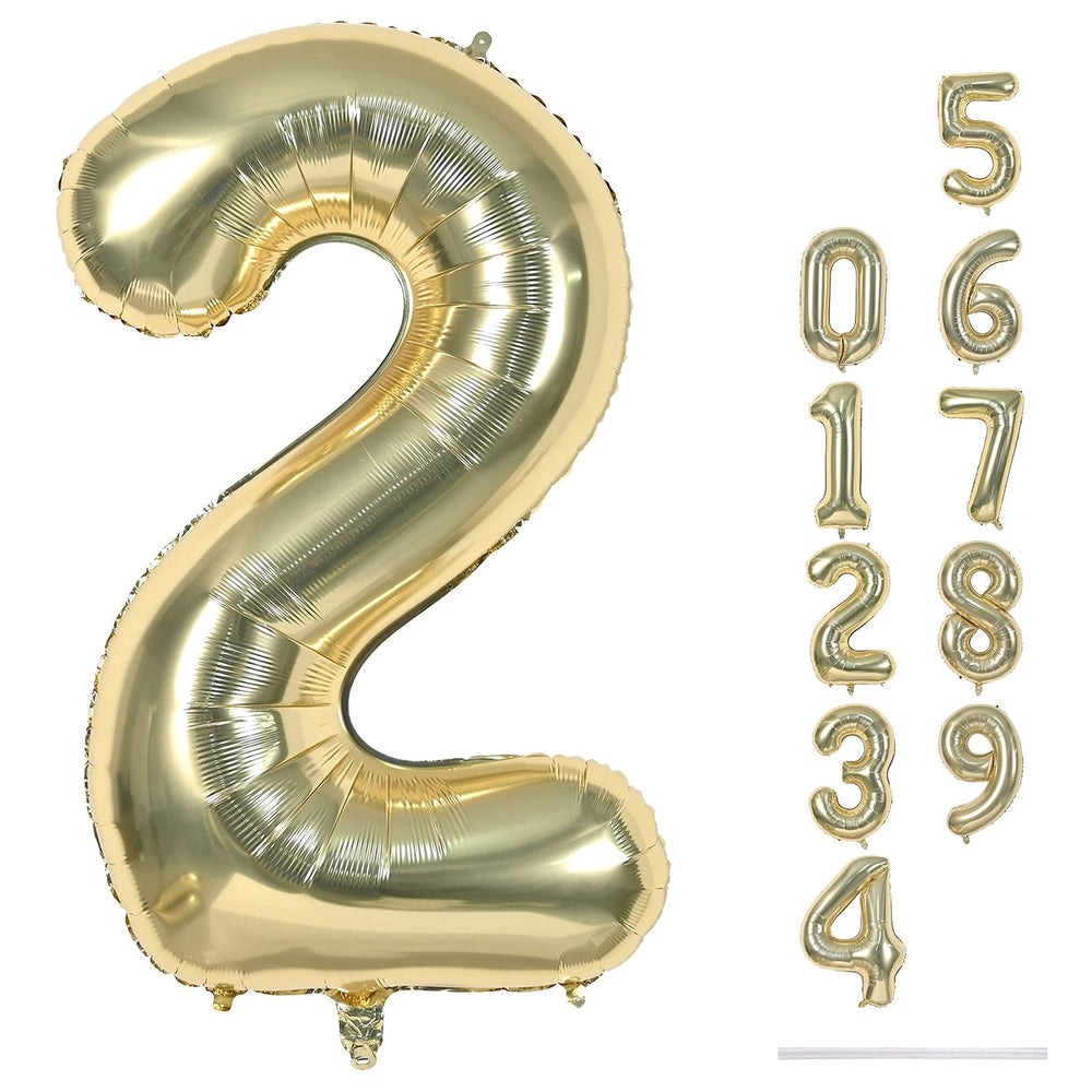 Lingqiang 40 inch champagne gold number 2 balloon for elegant backdrops
