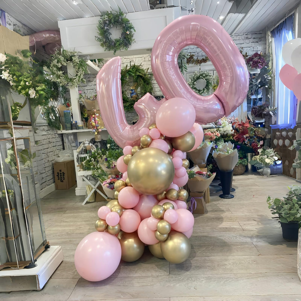 Lingqiang 40-inch number 3 balloon in pastel pink for celebrations