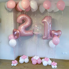 Lingqiang 40-inch number 7 balloon in pastel pink for milestones