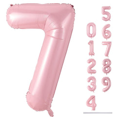 Lingqiang 7 pastel pink foil balloon for 7th birthday celebrations and photo backdrops
