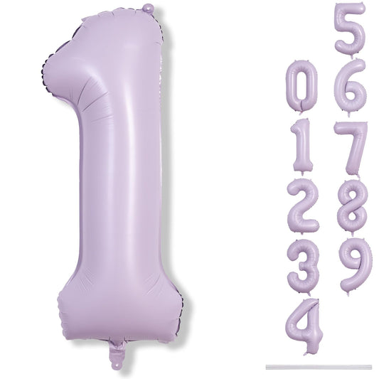 Lingqiang 40-inch pastel purple number 1 balloon for birthday backdrops