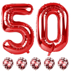 Lingqiang 40 inch number balloon 5 for dramatic 50th birthday backdrop.