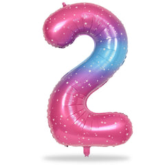 Lingqiang baby shower decor number 2 balloon creates festive vibes.