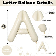 Lingqiang beige alphabet balloon ideal for spelling names and messages