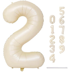 Lingqiang beige 2-number foil balloon arranged as party decor