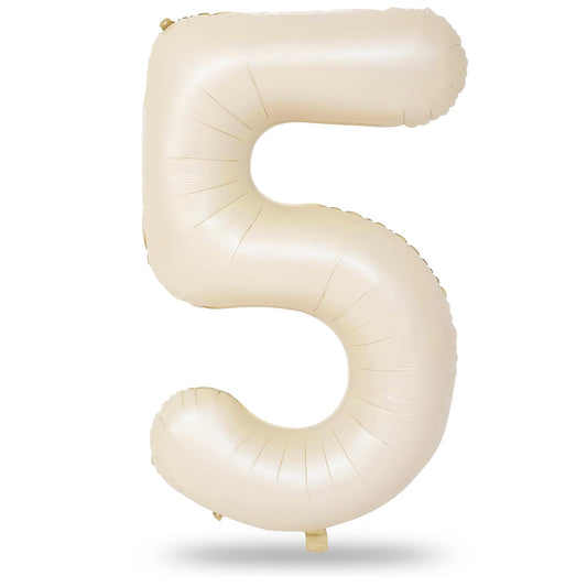 Lingqiang beige number 5 balloon 40-inch foil for standout birthday display