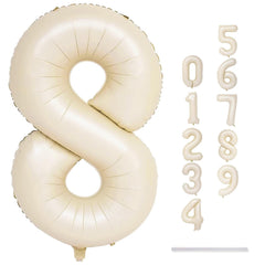 Lingqiang cream number 8 balloon with beige finish adds elegance to decor.