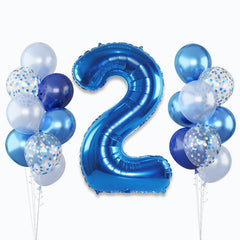 Lingqiang foil number 2 balloon in navy for a bold 2nd birthday backdrop