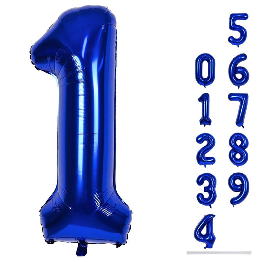 Lingqiang navy blue number 1 balloon, 40 inch, ideal for first birthdays and standout photos.