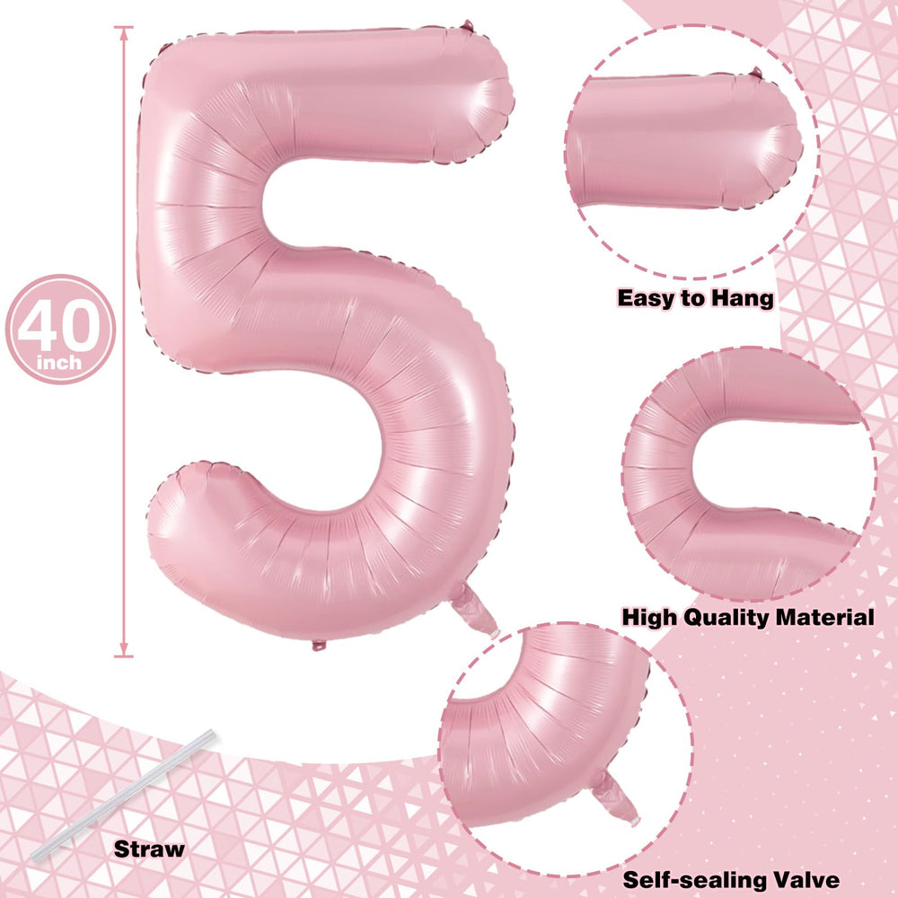 Lingqiang giant number 1 foil balloon in pink for celebrations.