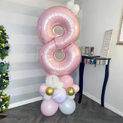 Lingqiang pastel pink number 8 balloon, great for princess party decor.