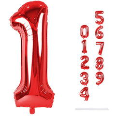 Lingqiang Red Number 1 balloon featuring a self-sealing valve for easy setup.