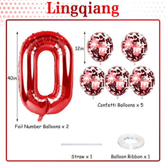 Lingqiang red number six 40-inch foil balloon centerpiece option