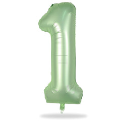 Lingqiang sage green 40in number 1 balloon for standout birthday photos.