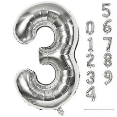 Lingqiang silver 3 balloon, 40-inch giant, ideal for milestone birthdays.