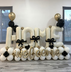 Lingqiang welcome home foil letters hung as a wall display