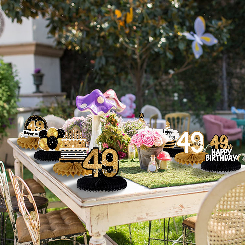 LINGTEER 49 years sign decor serves as a focal birthday element.