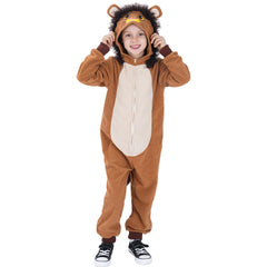 Lingway Toys Kids Lion Onesie front view showing cozy fleece and play-ready fit