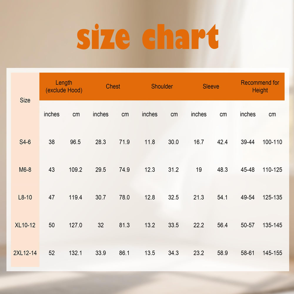 Lingway Toys Kids Lion Onesie size chart view to choose the right fit