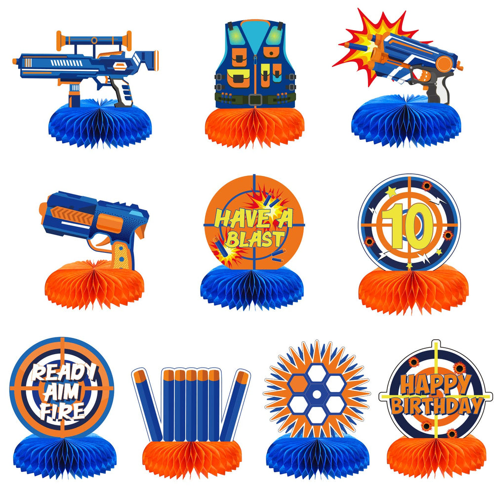 LINGXIU noir dart war centerpiece bullet for Nerf party, bold focal decor.