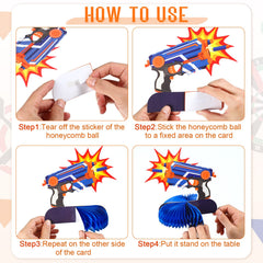 LINGXIU dart war centerpiece honeycomb-ball enhances 3D party ambiance.