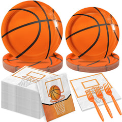 LINHAXM basketball dinner plates 9-inch with bold court graphics for a festive setup.
