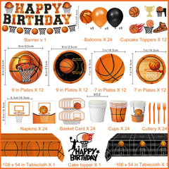 LINHAXM basketball plates 7in with two designs for easy dessert service