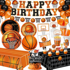 LINHAXM basketball plates 9in in vibrant design for a game-day table setting