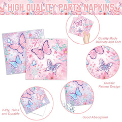 LINHAXM butterfly napkins coordinate with the theme and absorb spills.