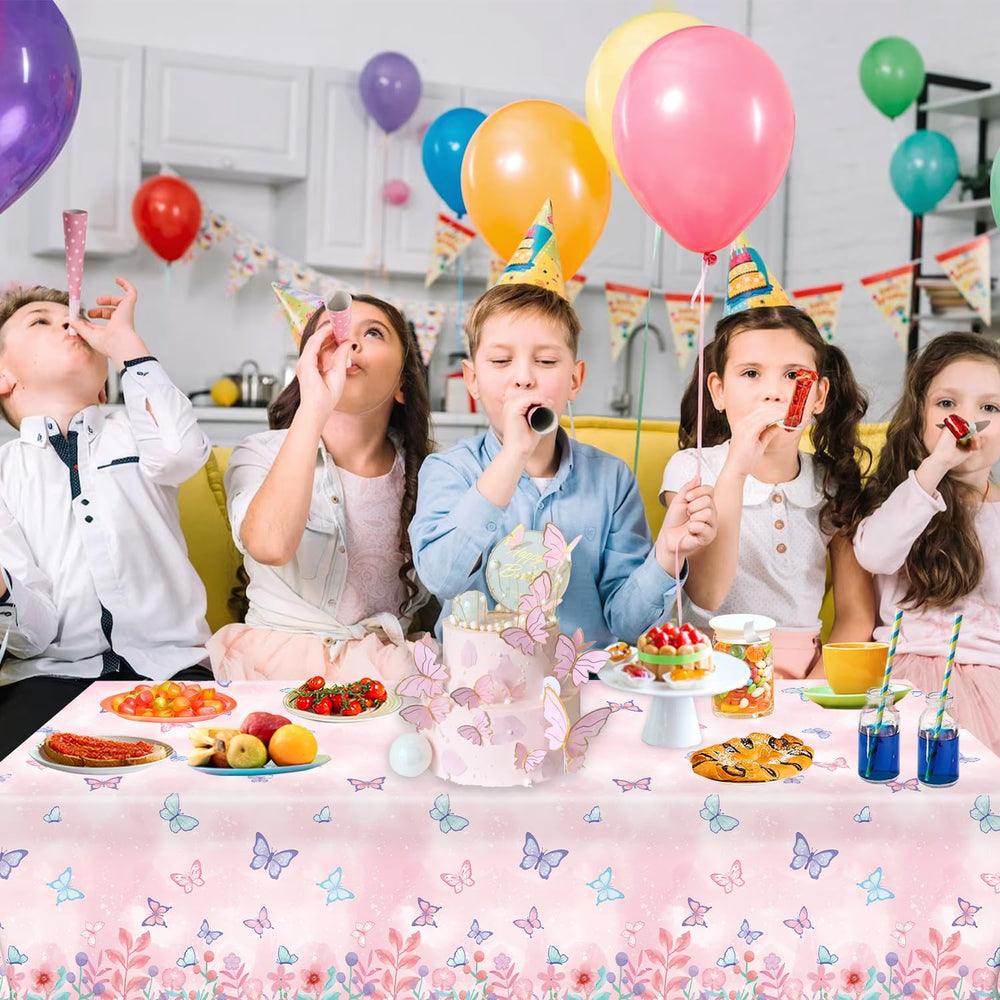 LINHAXM butterfly tablecloth waterproof surface enables quick cleanup after celebrations.