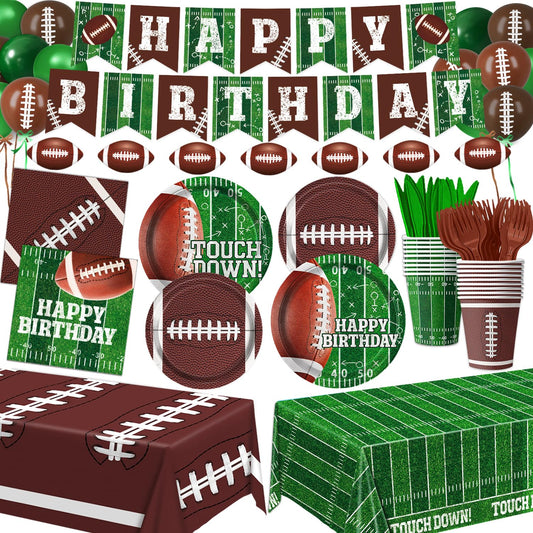 LINHAXM football plates with two designs to elevate party theme
