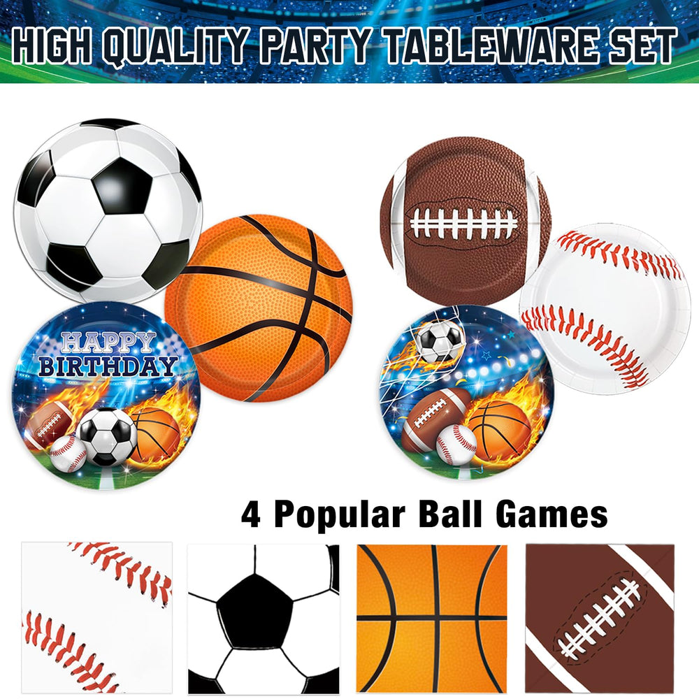 LINHAXM sports party napkins in four designs add color and practical cleanup