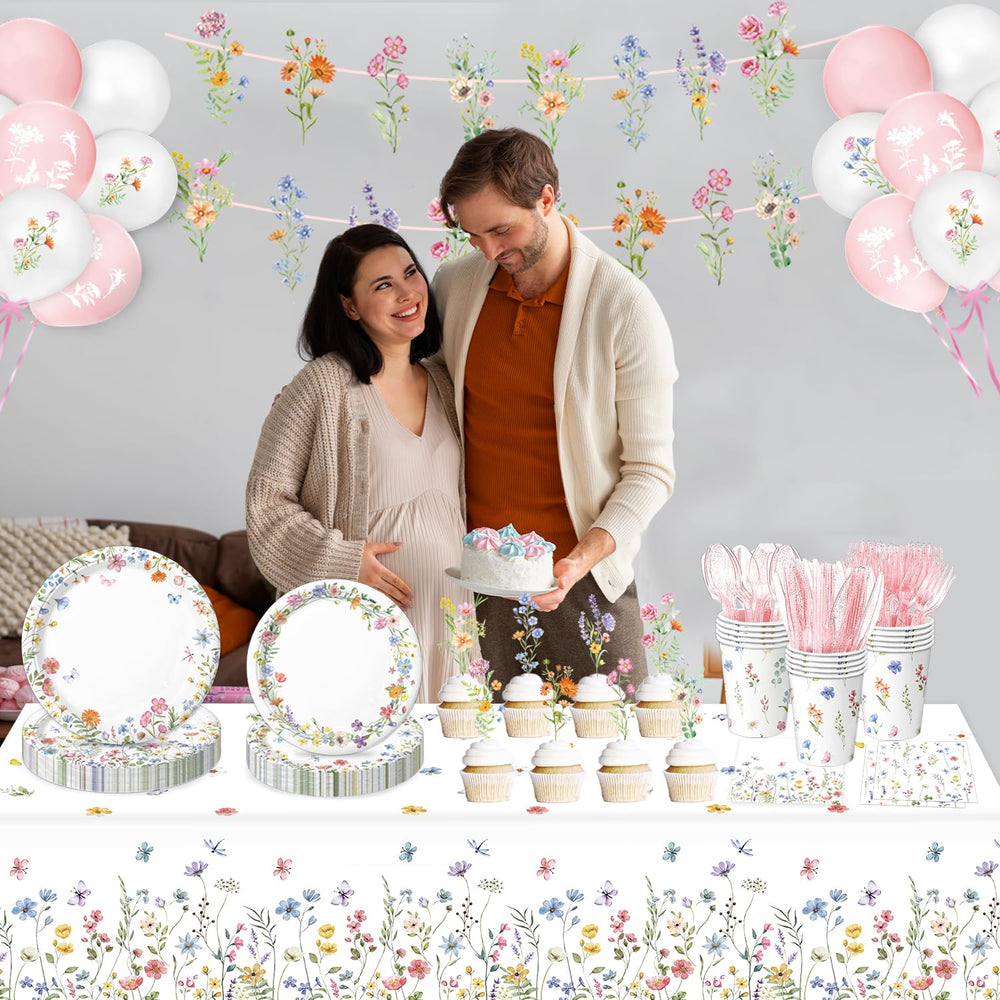 LINHAXM spring wildflower banner for a charming backdrop