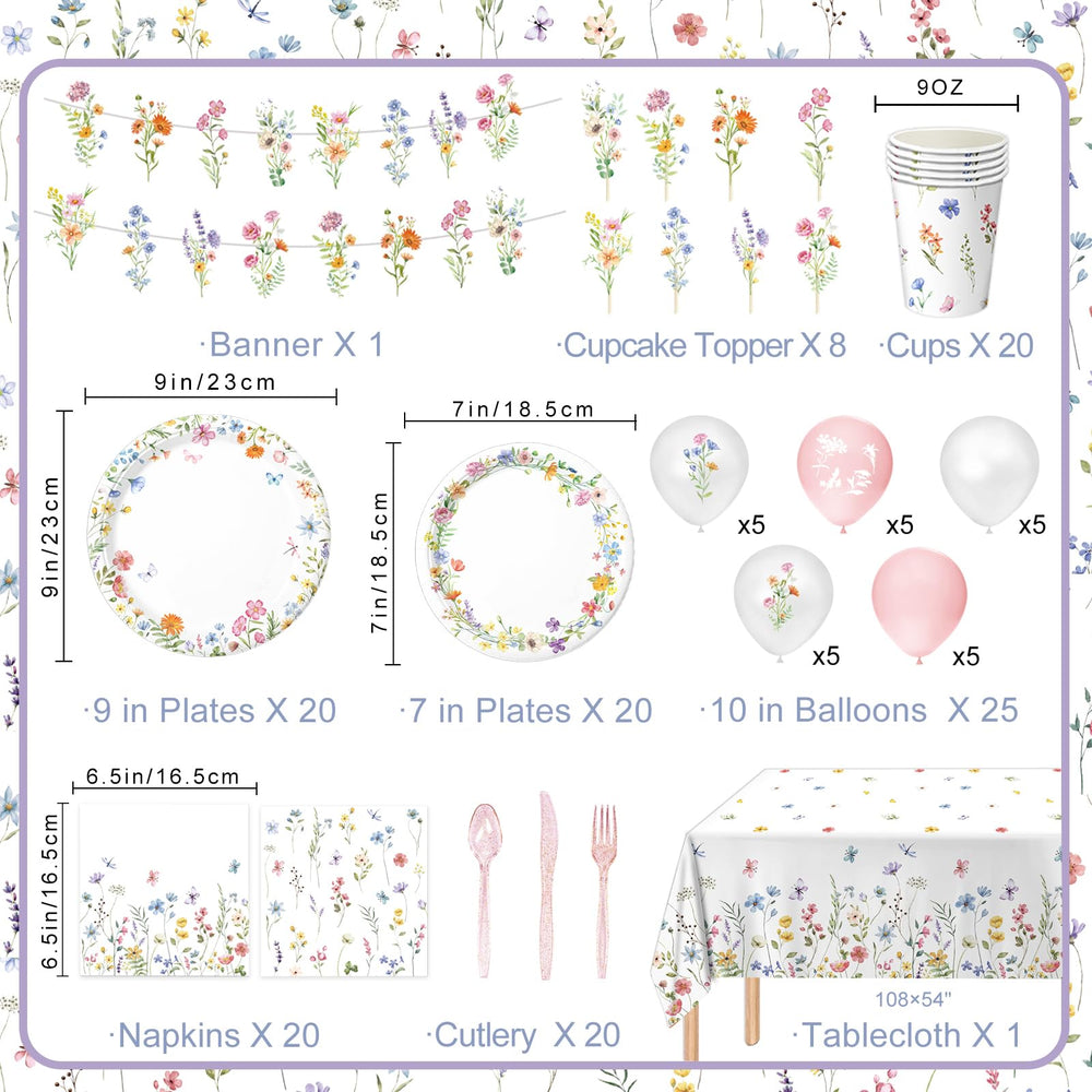LINHAXM spring wildflower dessert plates 7-inch for easy serving